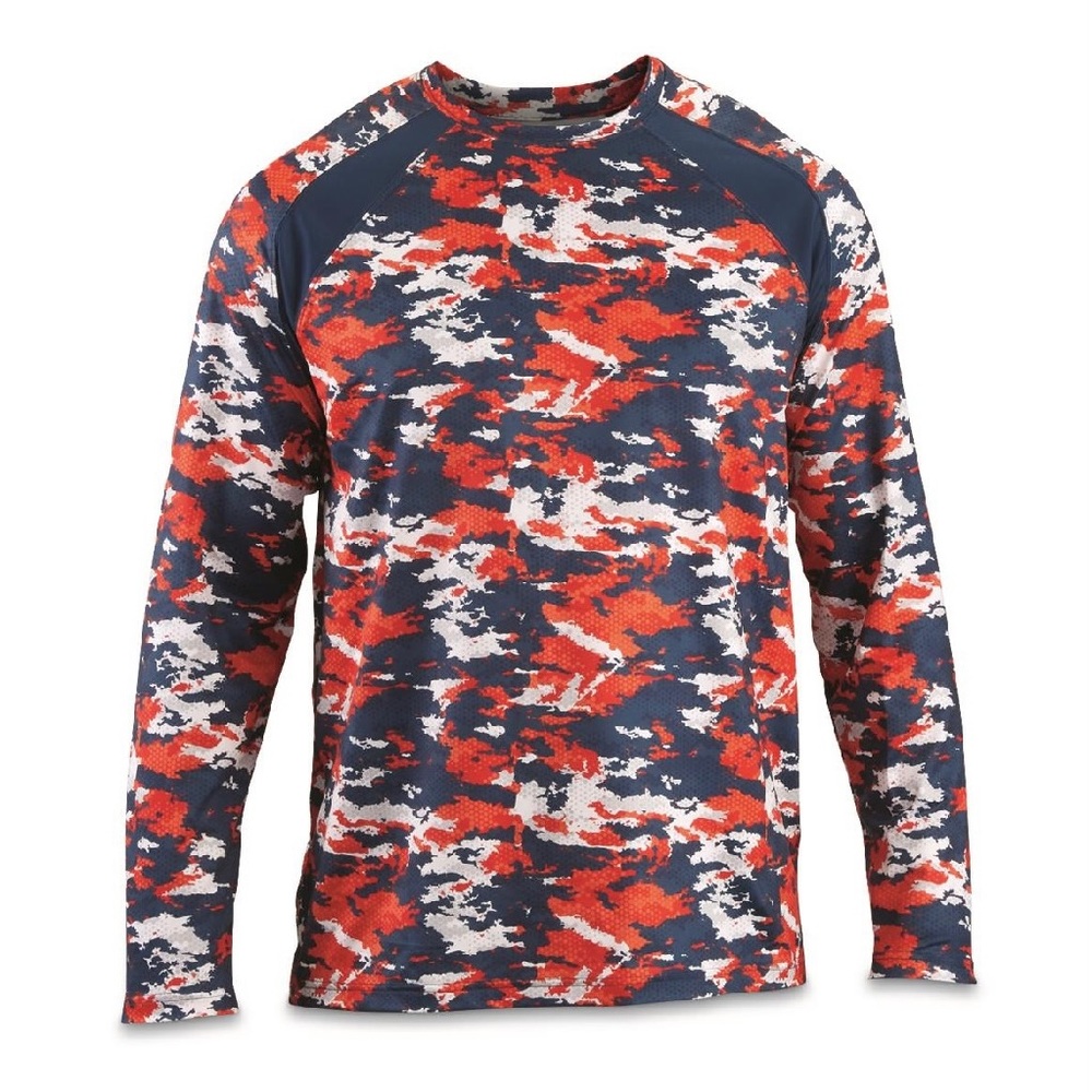 Guide Gear Long Sleeve Red White and Blue Camo Pattern Men’s Performance Fishing
